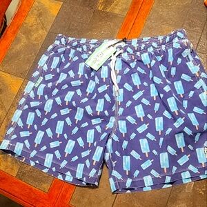 Blue Swim Trunks Popsicle Forever Young By Kiff Kiff‎ Madrid NWT XL